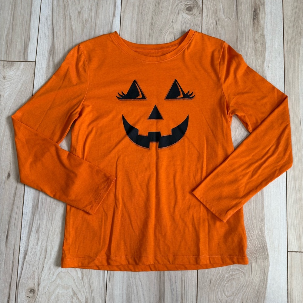Wonder Nation Orange Pumpkin Long Sleeve Tee